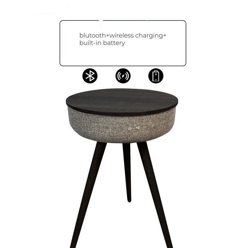 Table Basse Connectée - Chargeur Sans Fil et Enceinte Bluetooth
