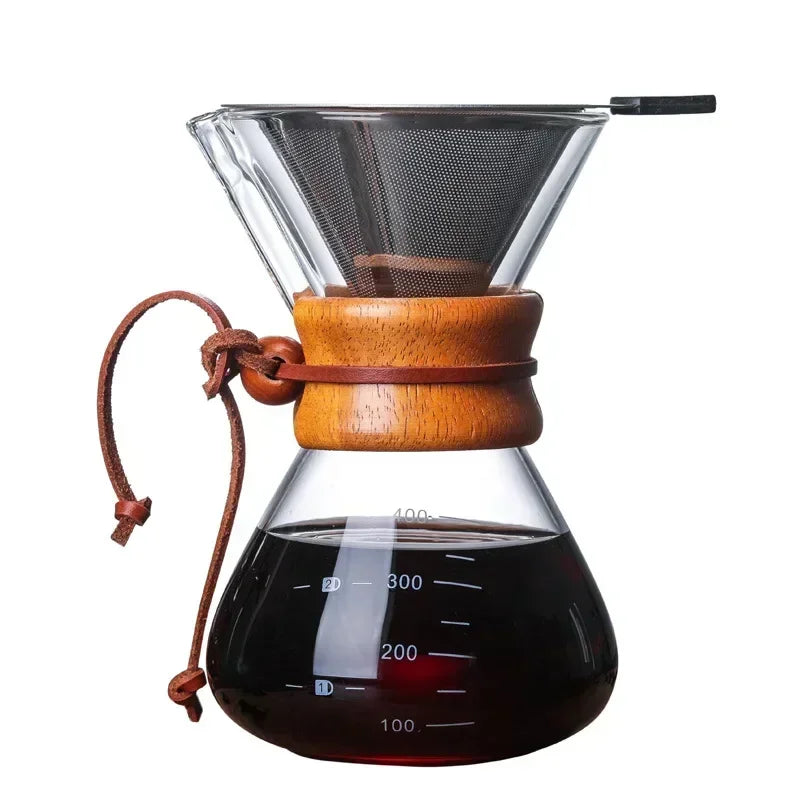 Verseuse à Café Filtre en Verre avec Filtre Inox