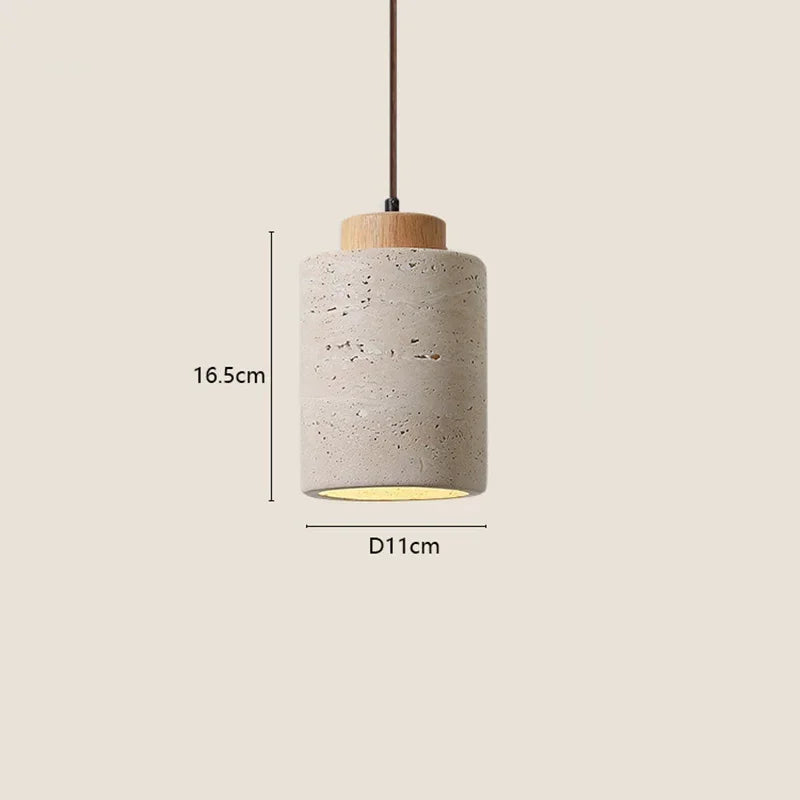 Suspension Chevet Pierre Jaune Style Wabi-Sabi Design