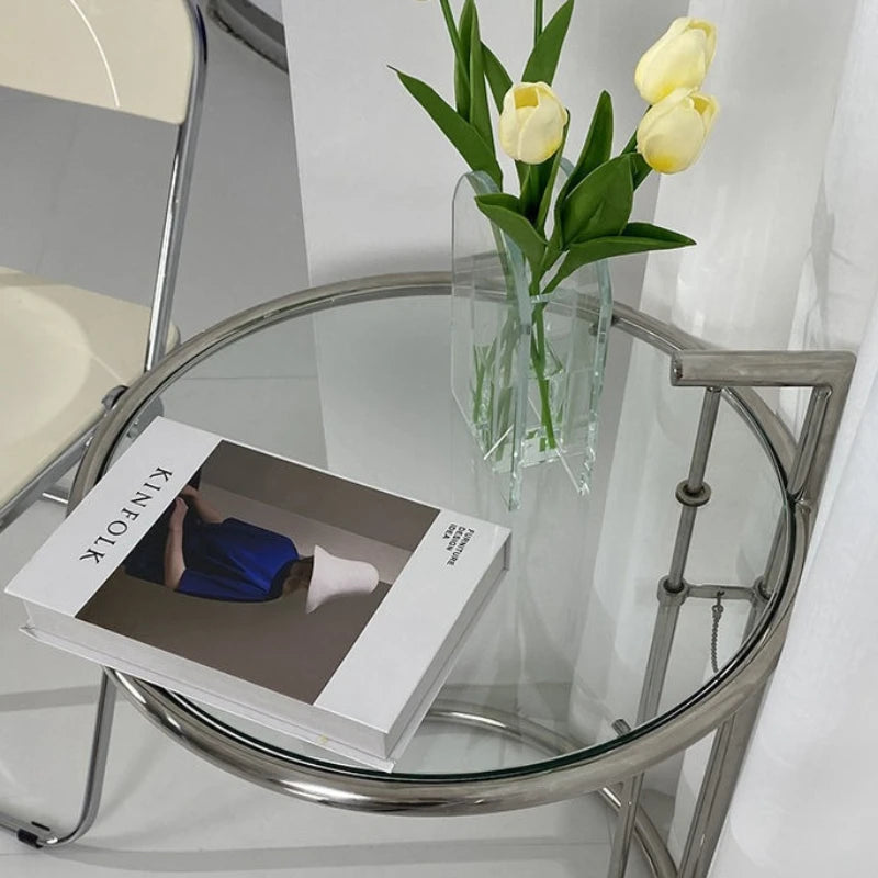 Table Basse Nordique en Verre Relevable