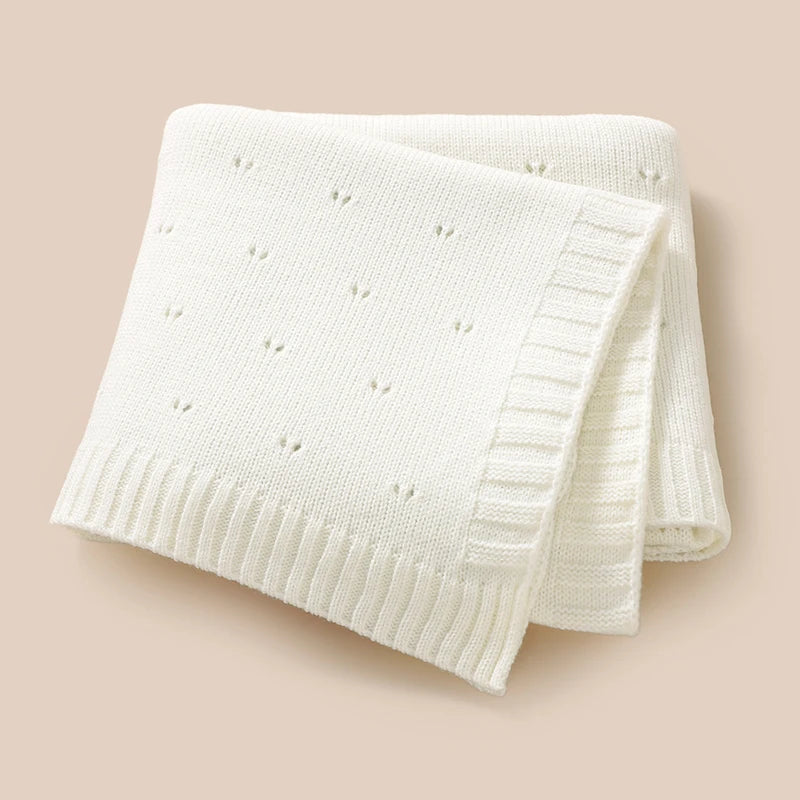 Couverture Bébé Tricotée Unie 90x70cm