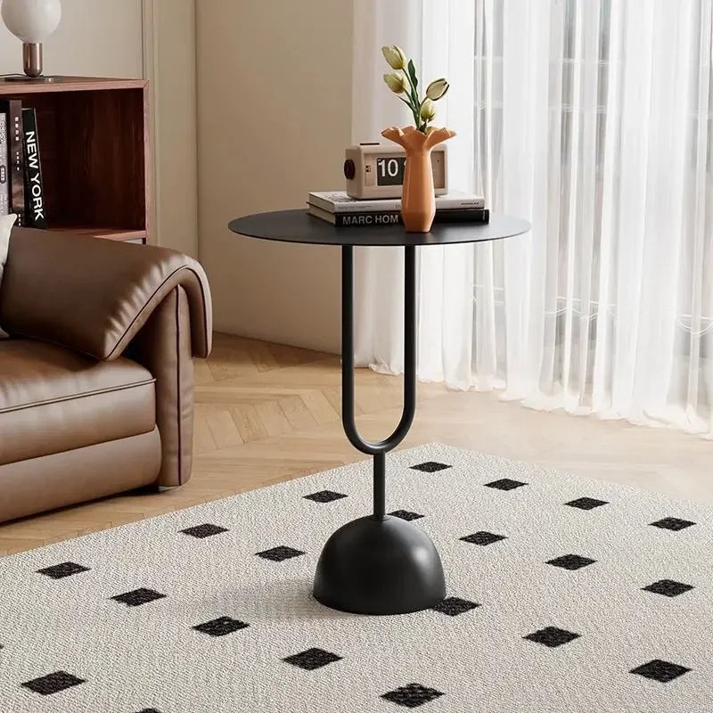 Table Basse Ronde en Métal - Design Moderne