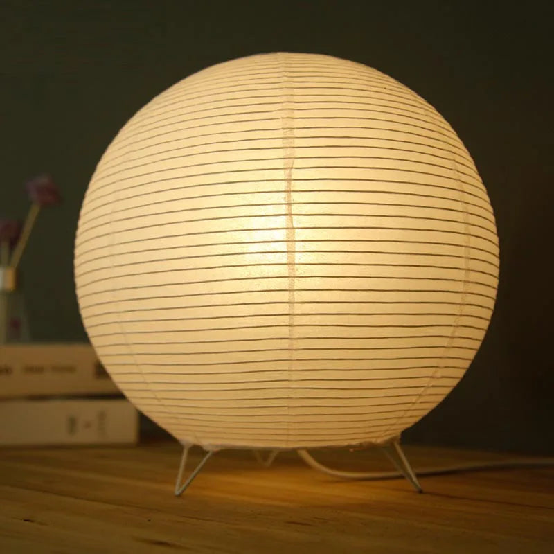 Lampe de Table en Papier de Riz Style Rétro Artistique
