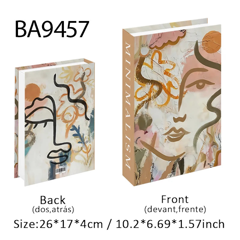 Faux Livres Décoratifs Boîte de Rangement Style Boho