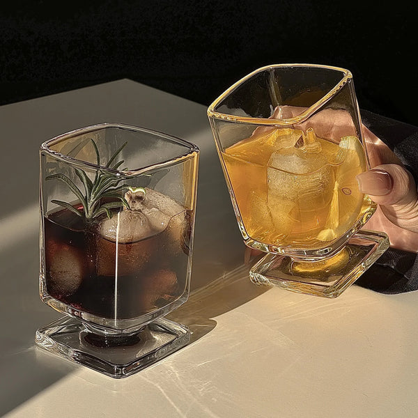 Verre Design Coin Transparent Style Minimaliste