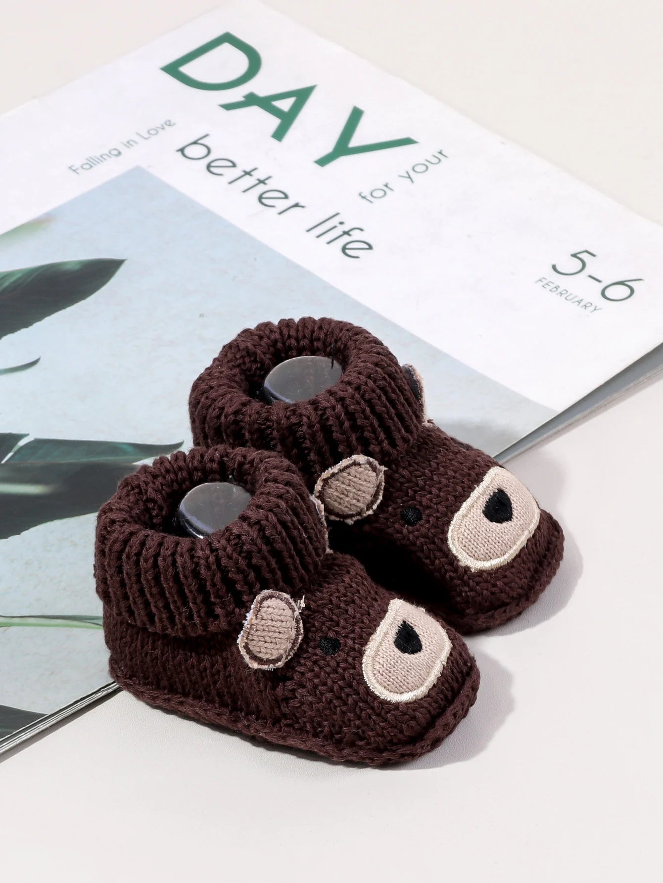 Chaussons Bébé Tricotés Motif Cartoon 0-3 Mois
