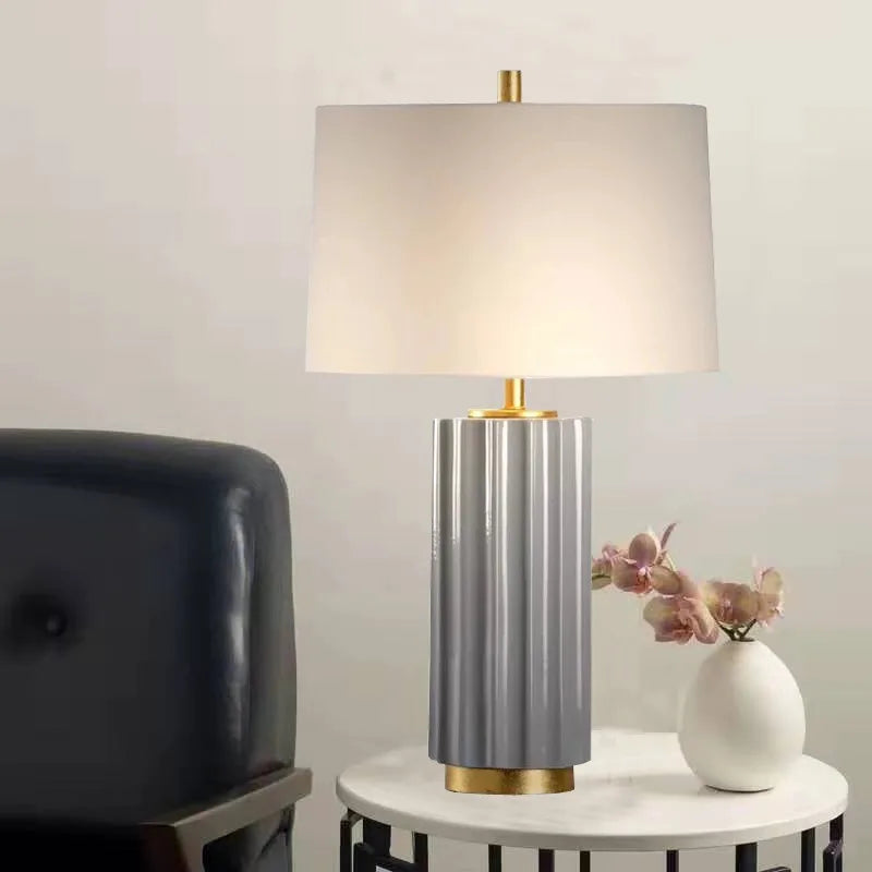 Lampe de Chevet en Céramique - Design Minimaliste Américain