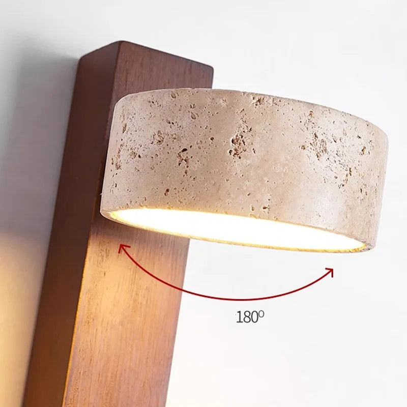 Applique Murale Bois Massif Rotative Style Médiéval Français