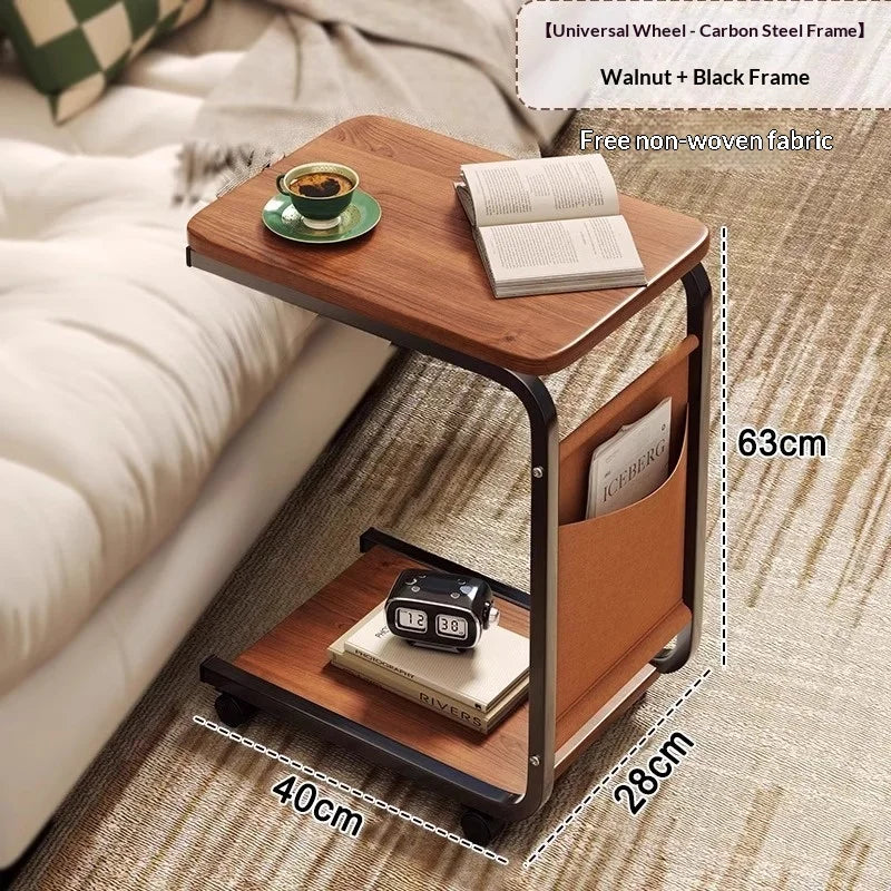 Table d'Appoint Mobile Ajustable en Métal - Design Moderne