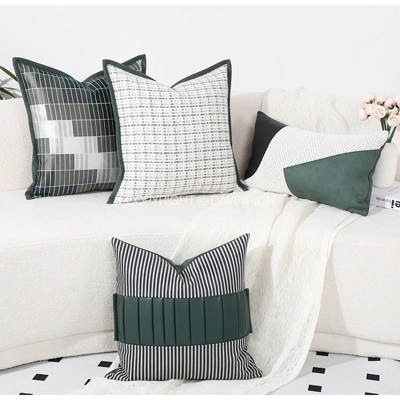 Housse de Coussin Fausse Fourrure Vert Sauge Inspiration Renaissance
