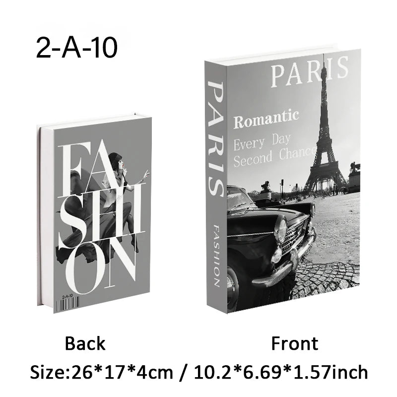 Boîte de Rangement Livre Factice Style Paris New York