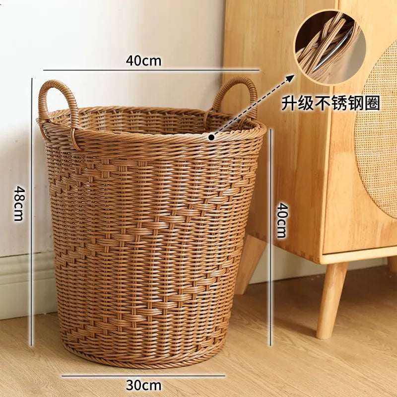 Panier de Rangement Rond Tressé - Style Rotin