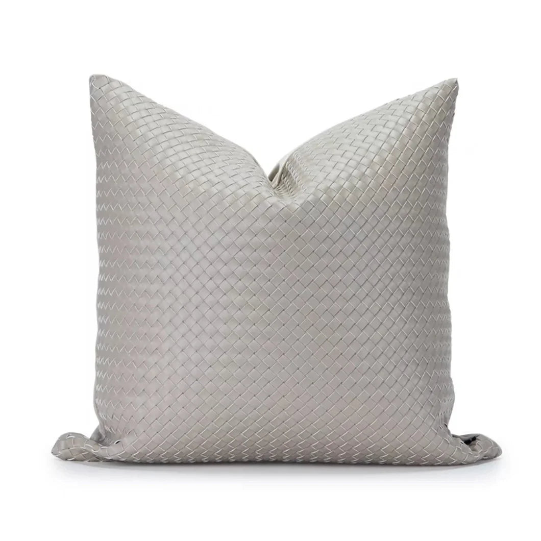 Housse de Coussin Daim Motif Géométrique Noir et Blanc