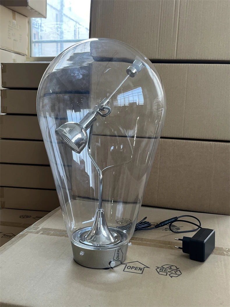Lampe de Bureau Verre Italienne Vintage Rotative Dimmable
