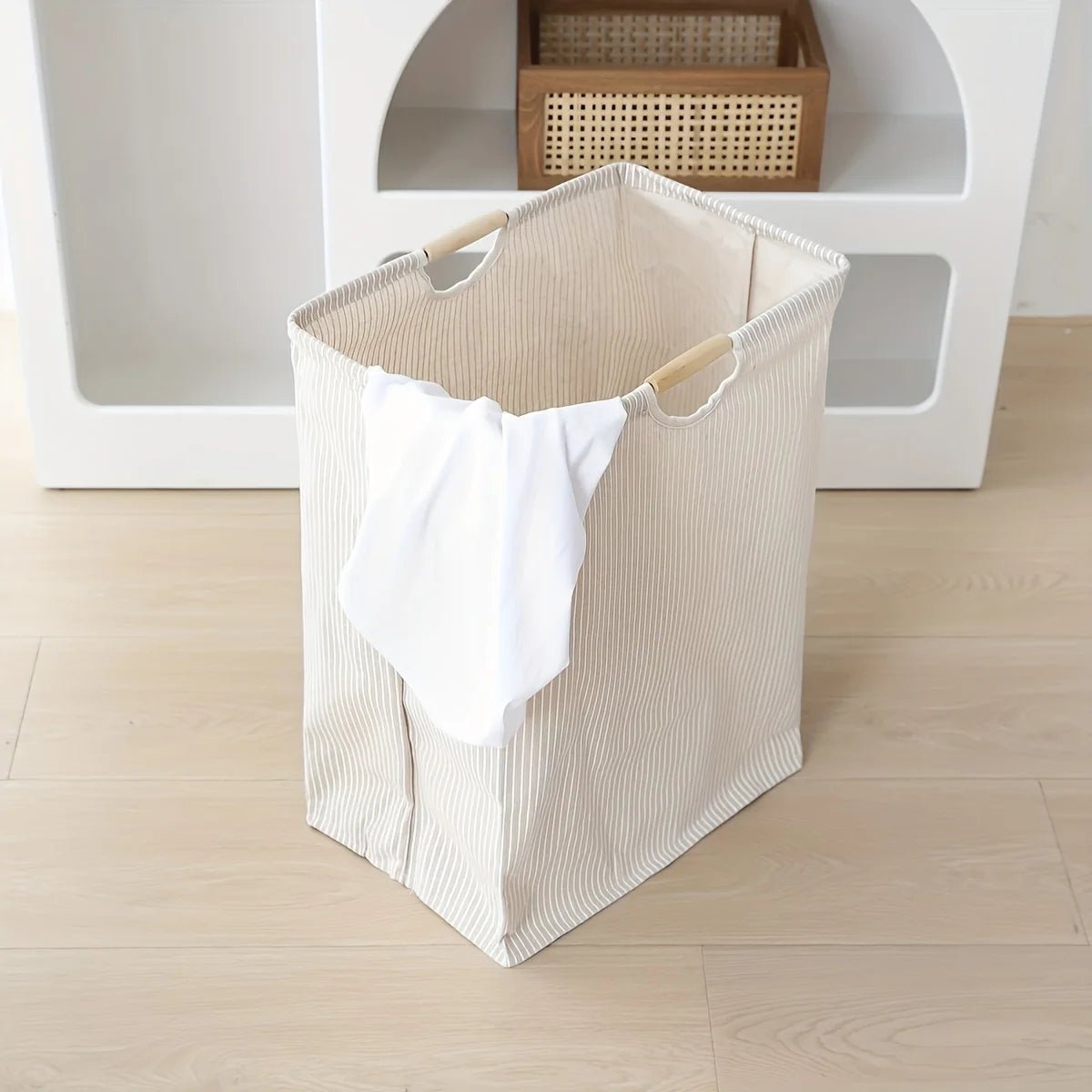 Panier à Linge Bohème Tissu Grande Taille avec Poignées