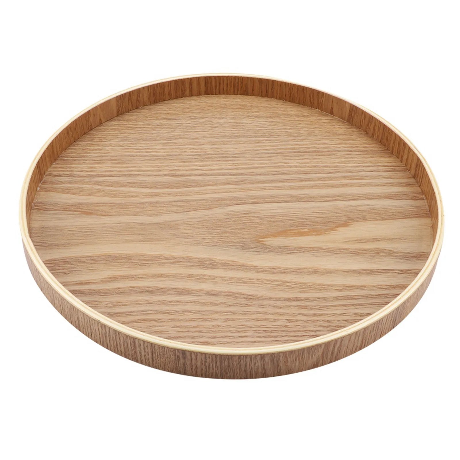 Plateau de Service en Bois Rond pour Thé et Collations