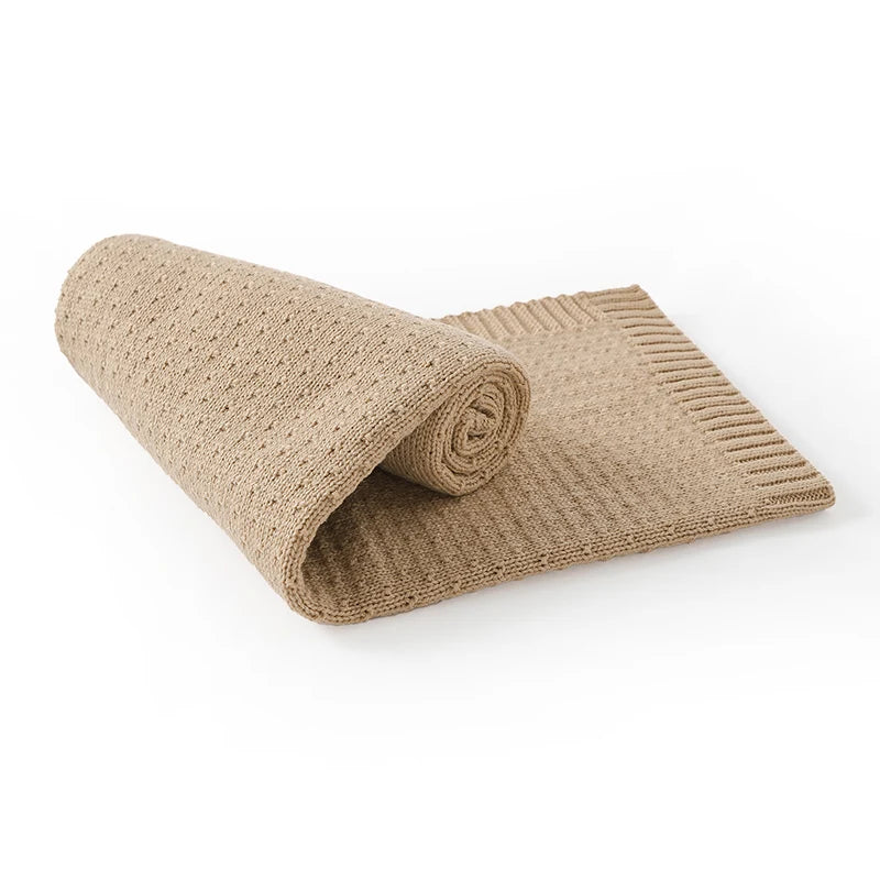 Couverture Bébé en Tricot Uni - Poussette et Berceau