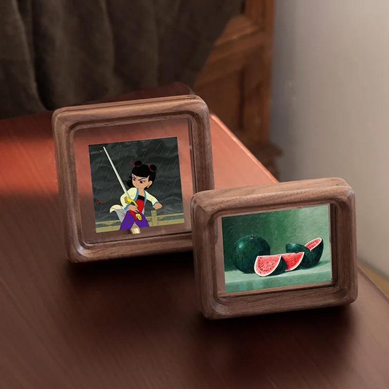 Cadre Photo Double Face en Bois de Noyer - Transparent
