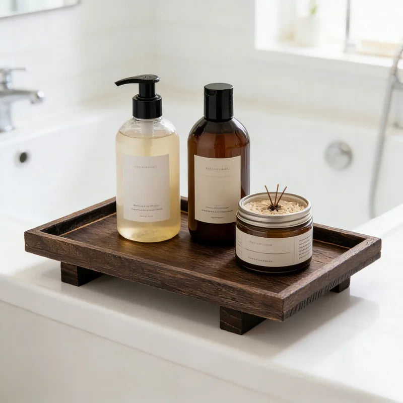 Plateau de Service en Bois Style Japonais - Cérémonie du Thé