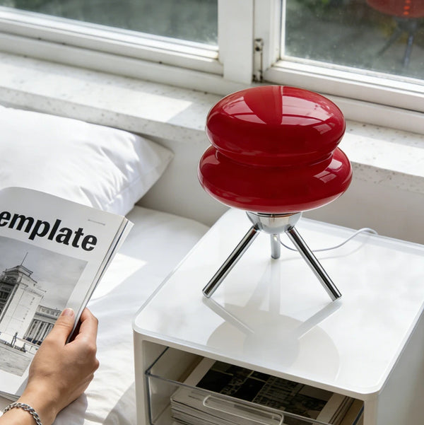 Lampe de Table Macaron Crème - Style Bauhaus