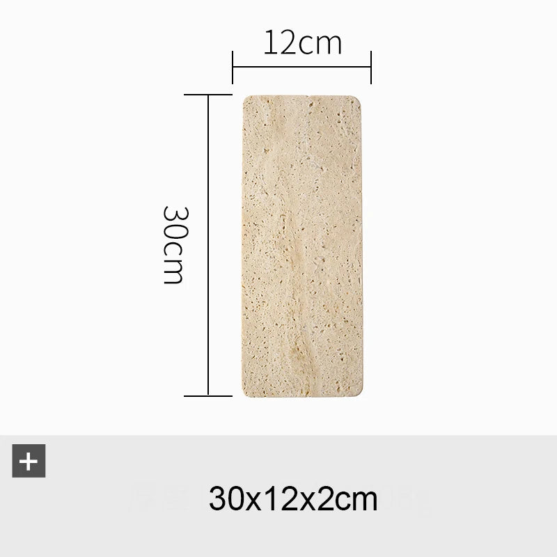 Assiette Marbre Travertin Beige pour Pâtisserie et Fromage