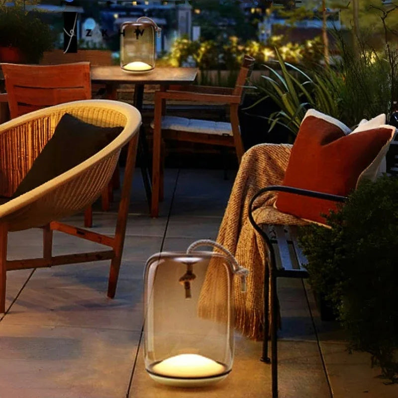 Outdoor LED Glass Lantern – Waterproof Garden Landscape Light