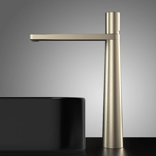 Robinet de Lavabo Or Brossé en Laiton Massif