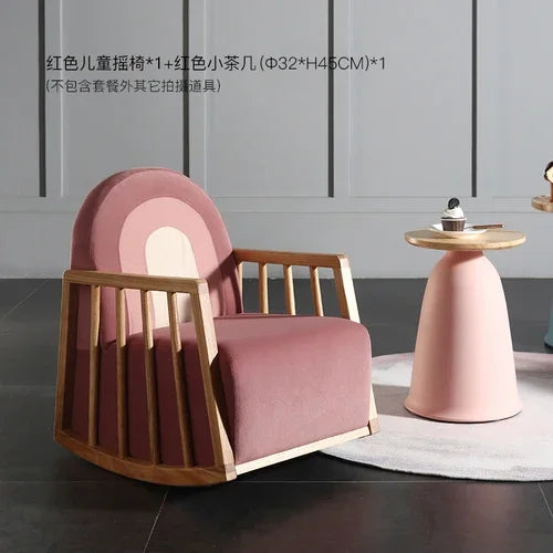 Chaise à Bascule Enfant en Bois Massif Nordique