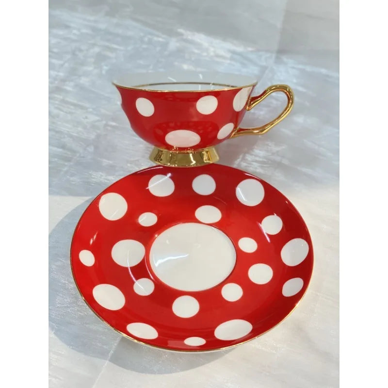 Duo de Tasses à Café Rétro avec Soucoupes 220ml