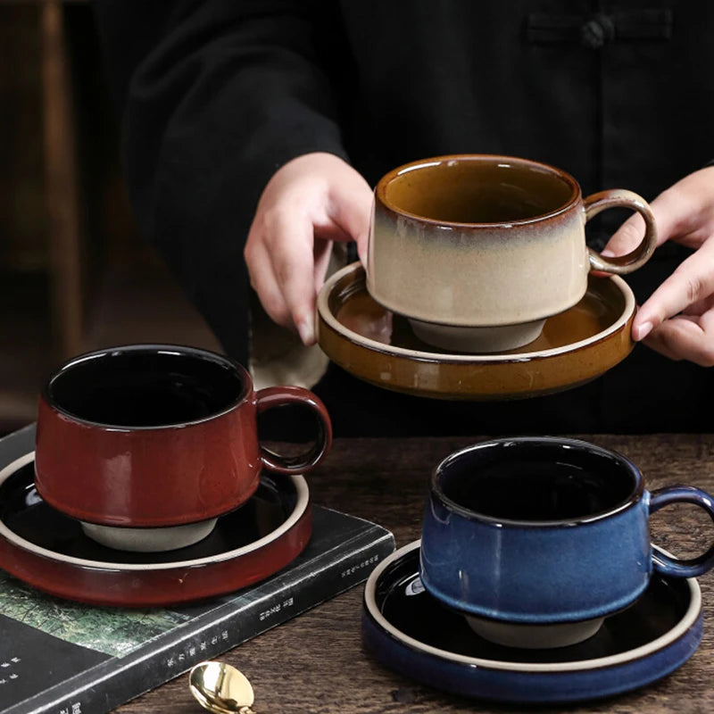 Tasse en Céramique Nordique avec Plateau 290ml