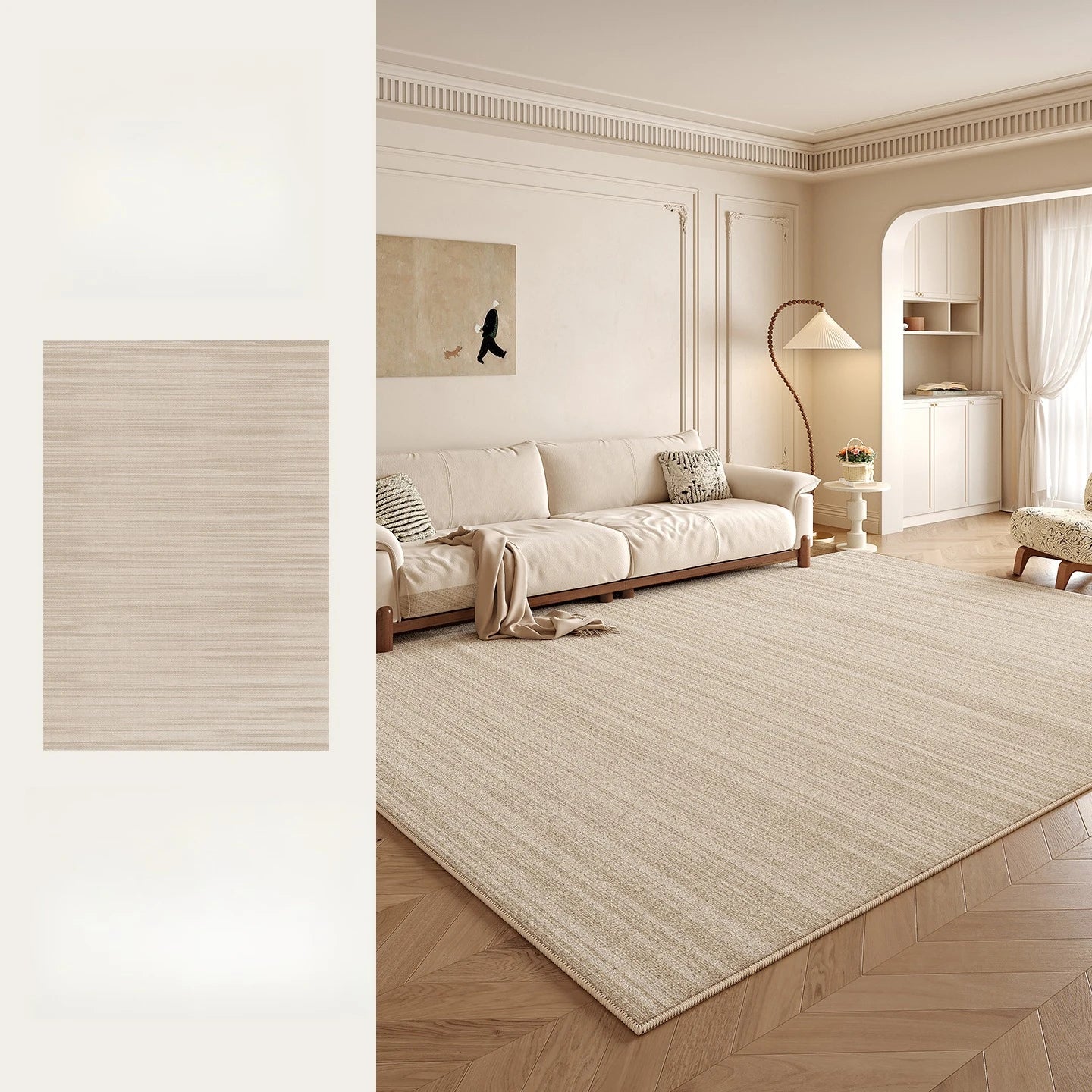 Tapis Moelleux Style Crème pour Chambre