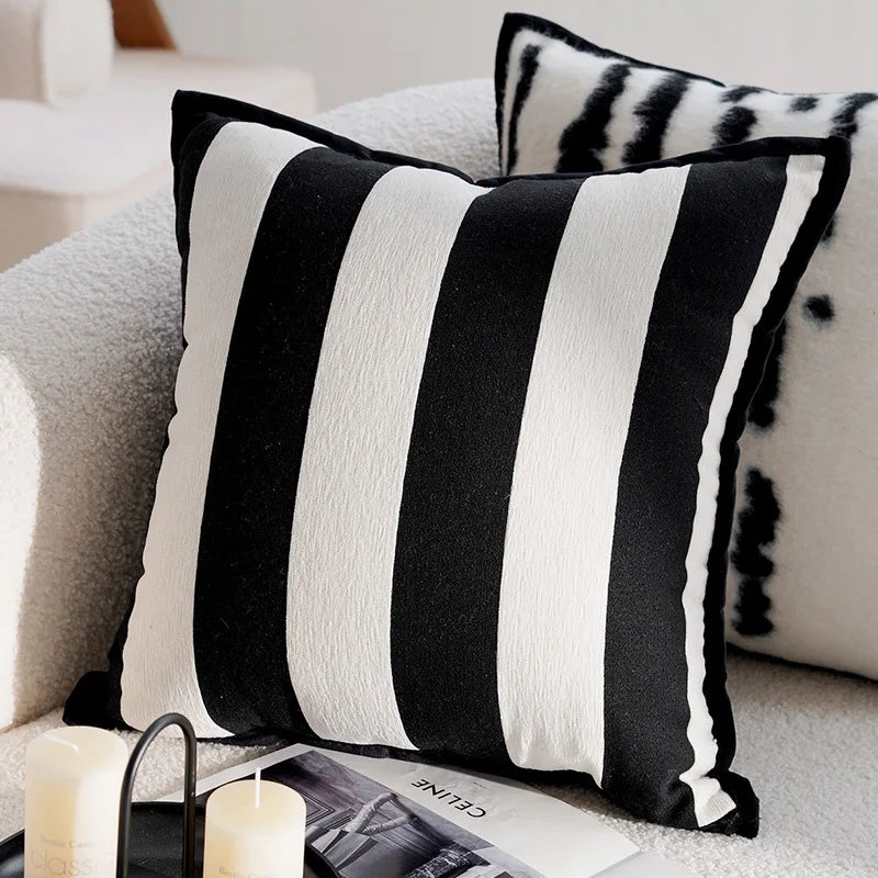 Housse de Coussin Rétro Française Noire
