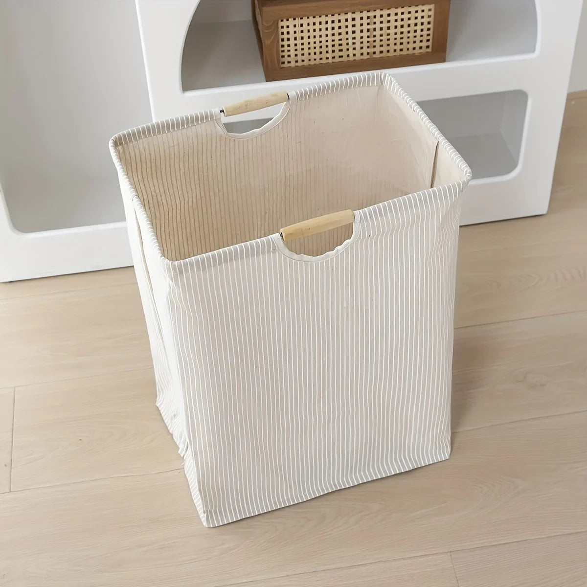 Panier à Linge Bohème Tissu Grande Taille avec Poignées