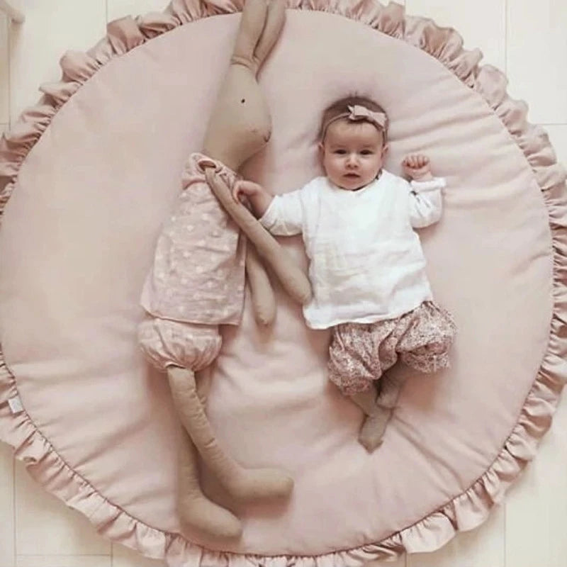 Tapis d'Éveil Rond Dentelle en Coton