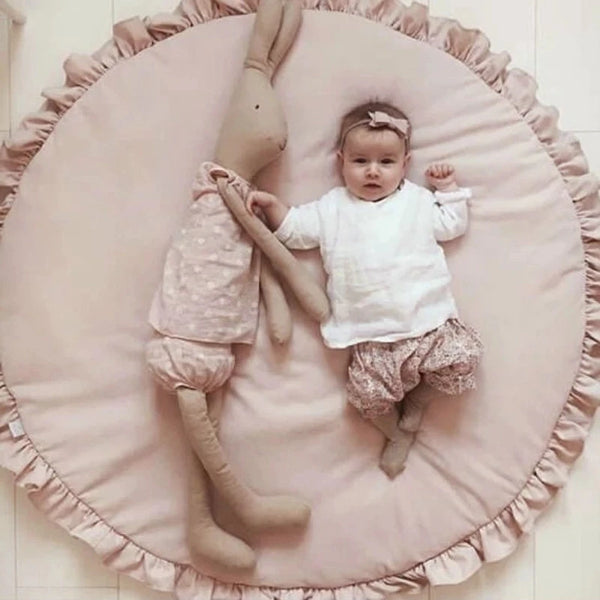 Tapis d'Éveil Rond Dentelle en Coton