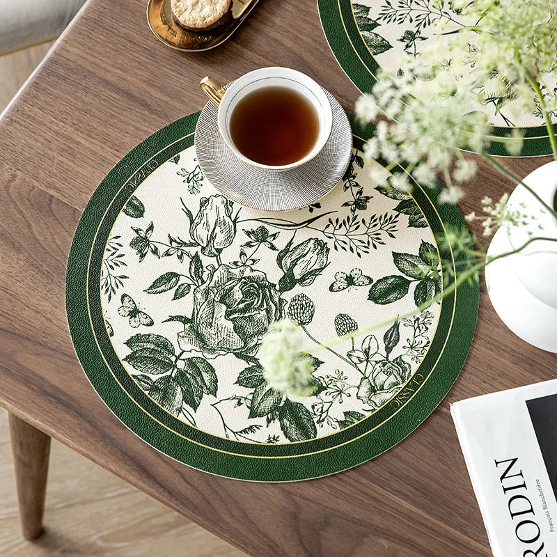 Sets de Table Ronds Imitation Cuir - Lot de 2