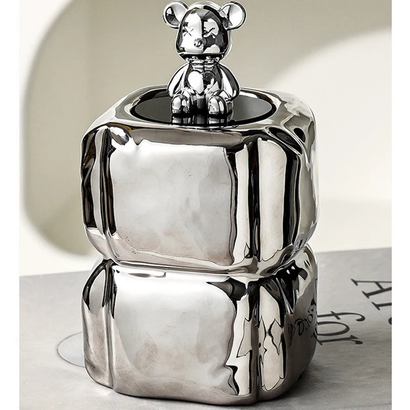 Teddy Bear Toothpick Box – Ceramic Storage Decor