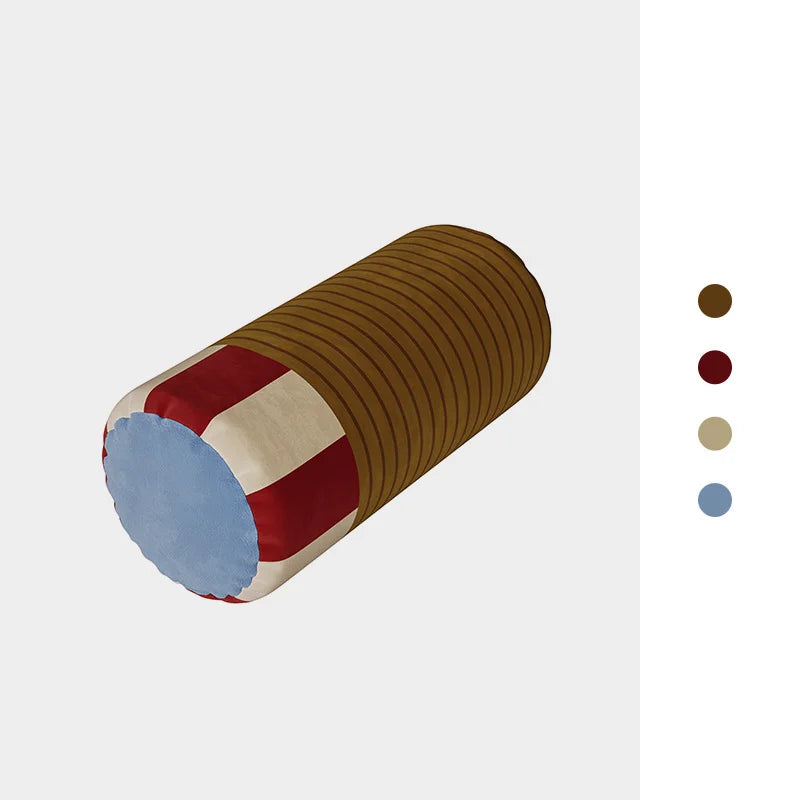 Coussin Cervical Cylindrique en Velours - Support Nuque