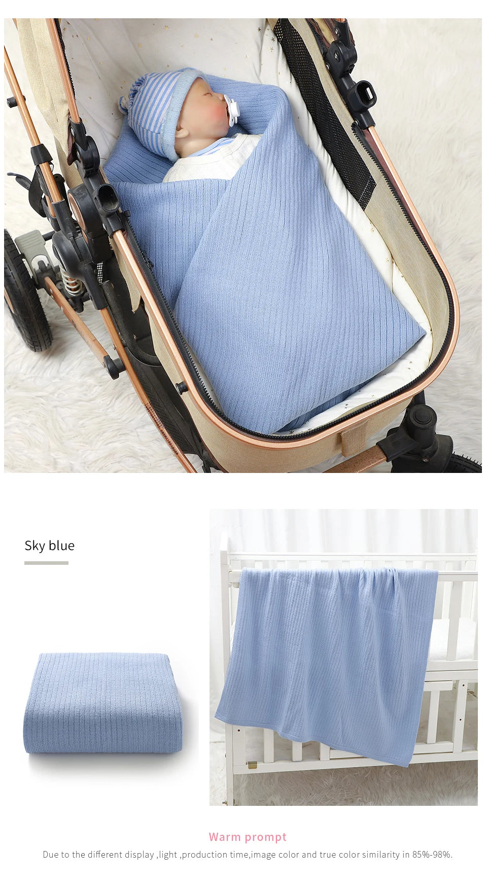 Couverture Bébé Alvéolée Ultra-Douce pour Poussette