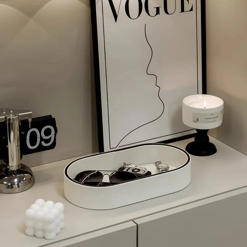 Boîte de Rangement en Cuir PU pour Bijoux et Accessoires