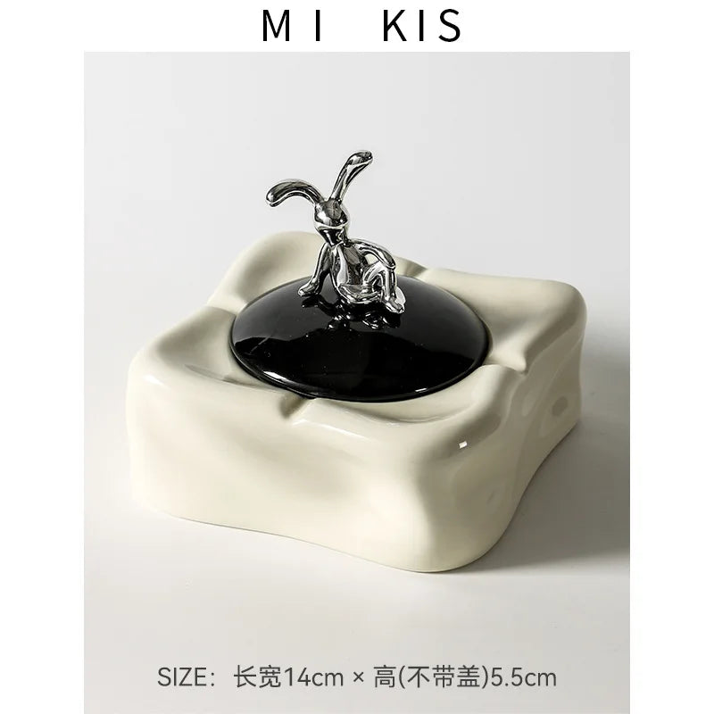 Ceramic Ashtray – Anti-Ash Design, Living Room Decor