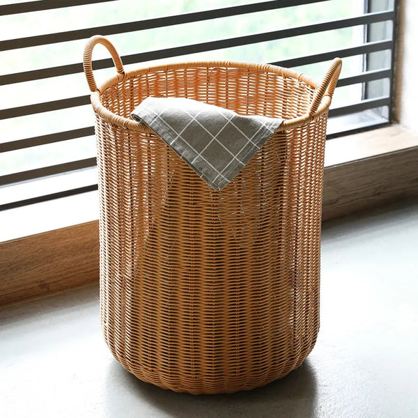 Panier de Rangement Rond Tressé - Style Rotin