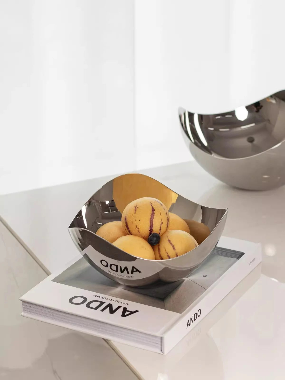 Stainless Steel Fruit Bowl – Nordic Round Serving Dish