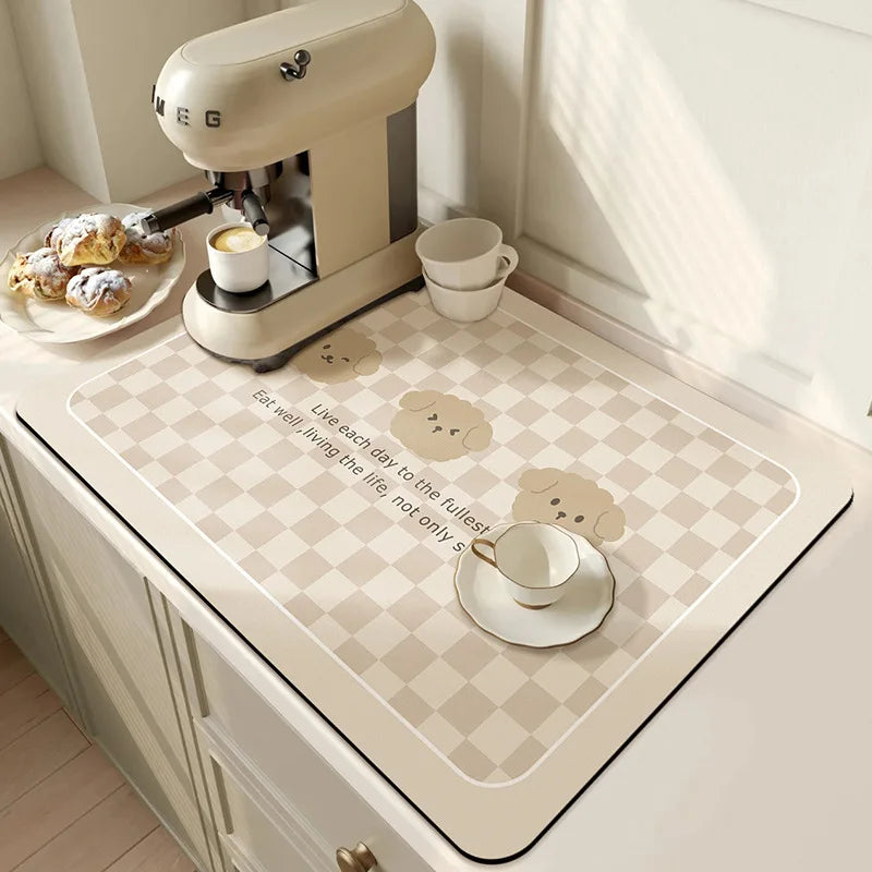 Tapis d'Égouttage Absorbant Antidérapant pour Cuisine
