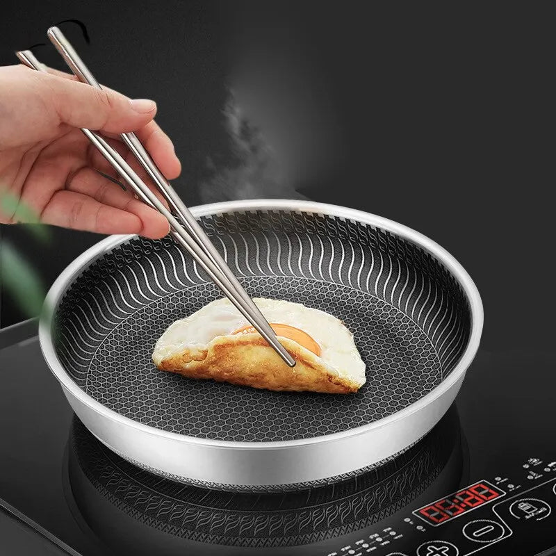 Poêle Wok Tri-Couches Acier Inoxydable 316 Double Face