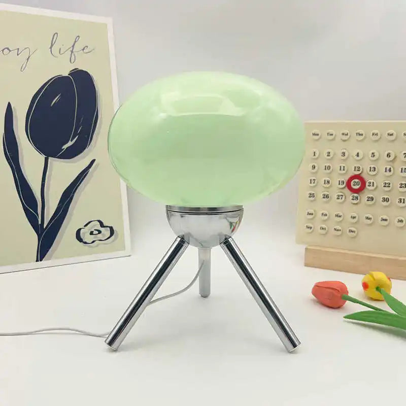 Lampe de Table Champignon en Verre - Style Bauhaus