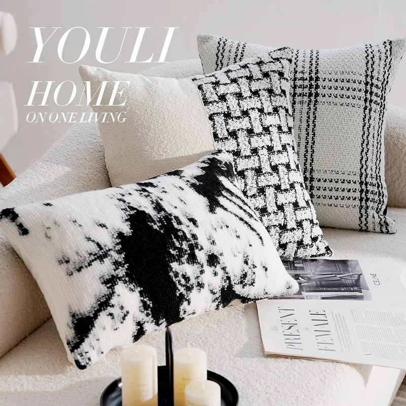 Housse de Coussin Rétro Française Noire