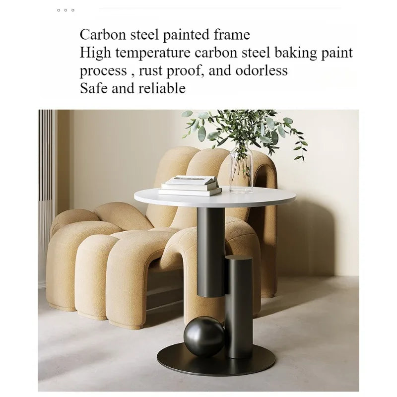 Table d'Appoint Ronde Métal - Style Marocain Moderne
