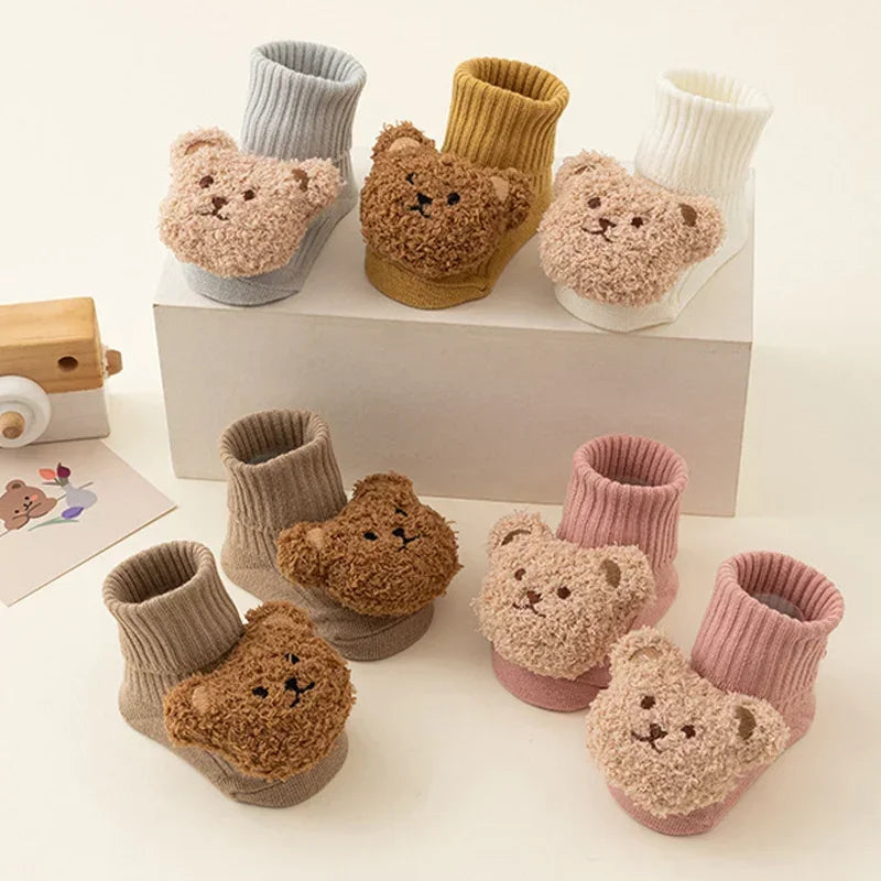 Chaussettes Bébé Hiver Motif Ourson Épaisses