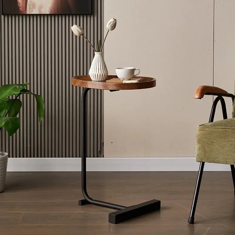 Petite Table Basse Ovale Mobile - Design Minimaliste